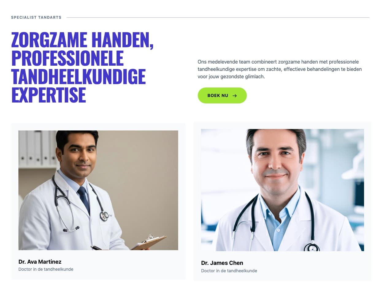 Dentist Theme Doctors Section